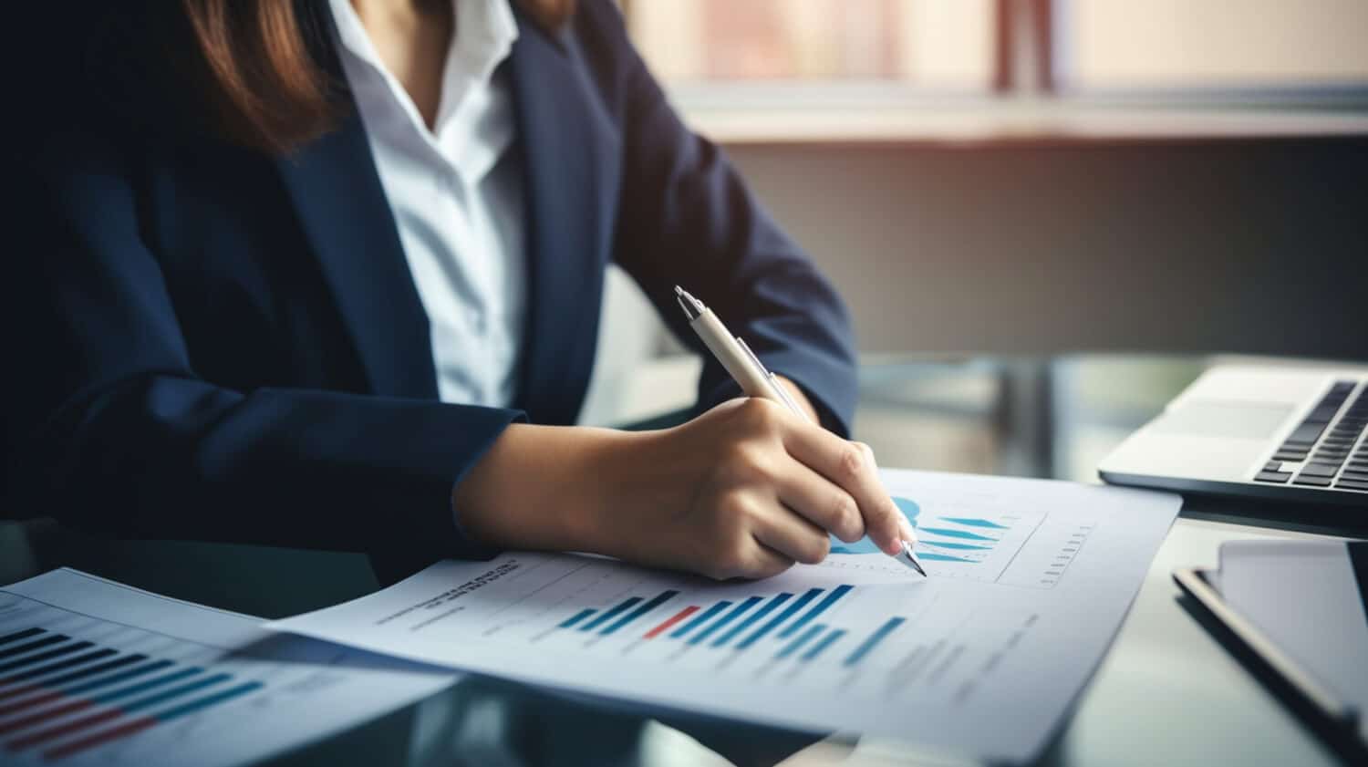 A CFO creating a financial forecast report