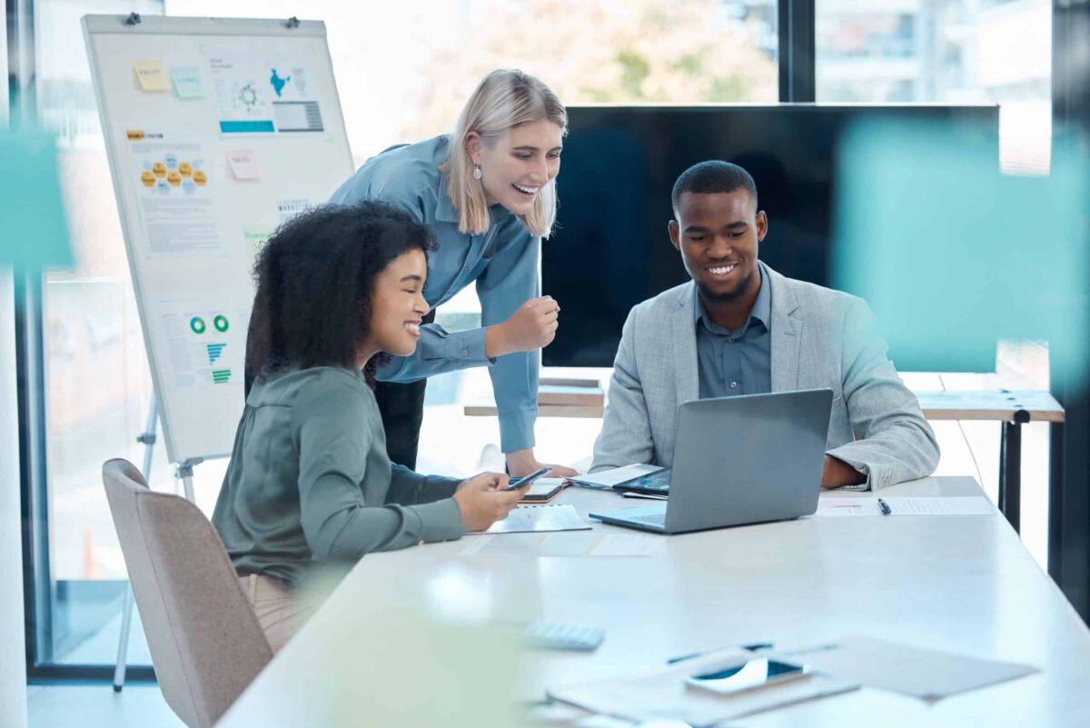 A CFO presenting financial data to a businesses owner.